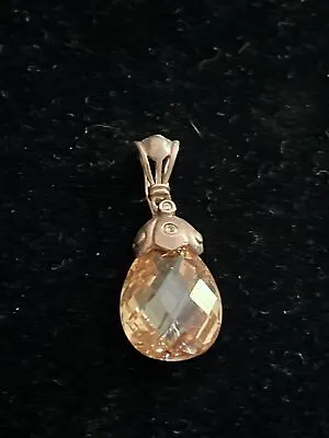 Vtg FAS Signed 925 Sterling Vermeil Citrine Small Pendant • $19.95