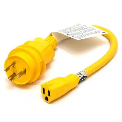 Marinco Boat Pigtail Adapter 105SPP | 30A 125V Male To 15A 125V Female • $48.50