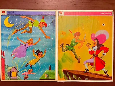 Set Of 2 Vintage 1969 Walt Disney’s Peter Pan Frame-Tray Puzzles • $15