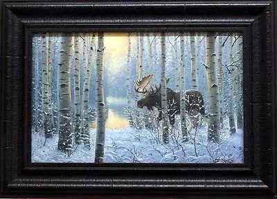 Derk Hansen  On The Move  Moose Print-Framed 28 X 20 • $89.95