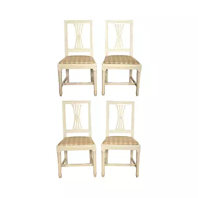 Set Of 4 Antique Swedish Gustavian Lindome Chairs • $2995