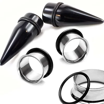 4pc Ear Stretchers Tapers And Tunnels Plugs 00g 1/2  9/16  5/8  3/4  7/8  1   • $8.12