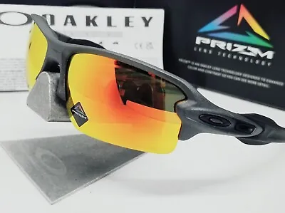 Oakley FLAK 2.0 (A) Steel PRIZM Ruby OO9271-43 Sunglasses NEW IN BOX! Authentic! • $124.99