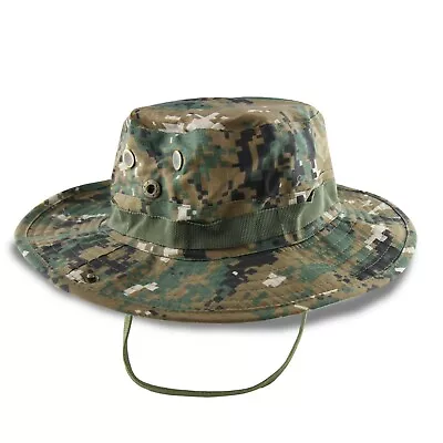 Camo Sun Hat Bucket Cargo Safari Bush Army Boonie Summer Fishing Hats Cap Mens • £4.95