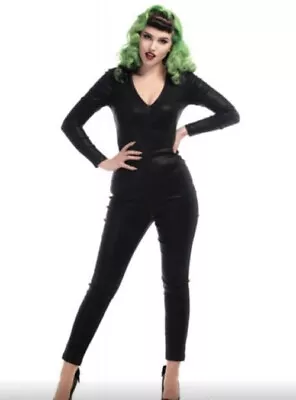 Collectif Serina Feline Playsuit*Catsuit*Jumpsuit*Romper*VTG Rockabilly Pinup*12 • $100