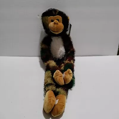 23  Six Flags Green Brown Camo Monkey Park Prize Plush Stuffed Animal • $8.99