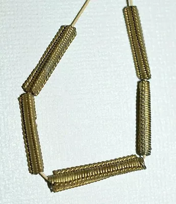 Antique Yoruba Tribal Handmade Brass Cylinder Metal Beads Nigeria African Trade • $15.84