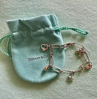 Tiffany & Co. Beauty Elsa Peretti Bracelet 5 Charms Bean Heart • $199.80