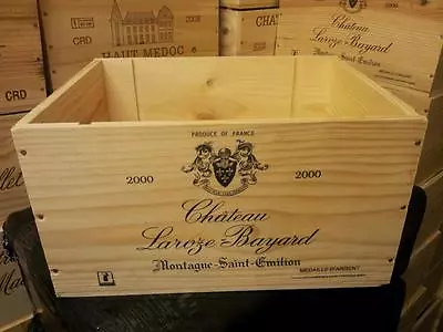 £13.40 • Buy  1 X French 6 Bottle Crested Wooden Wine Crate / Dvd Cd Tape Record Box++