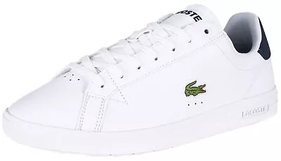 Lacoste Graduate Pro 222 White Navy Mens Leather Trainers Shoes • £74.99