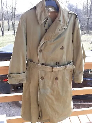 VINTAGE WW2 US ARMY Heavy Cold Weather Long Overcoat With Removable Wool Liner M • $45