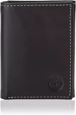 Timberland Men's Hunter Trifold Leather Wallet Black • $19.99