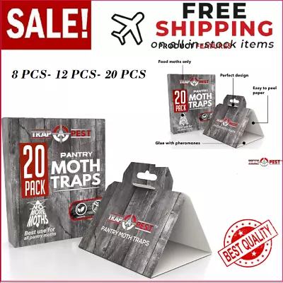 20 Pack Pantry Moth Traps - Safe And Effective For Food And Cupboard - Glue With • $19.97