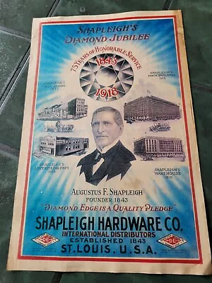 Vintage SHAPLEIGH HARDWARE  DIAMOND EDGE TOOLS   Print Poster Sign • $63.99