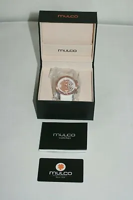 MULCO Women's MW5-2496-013 Chronograph Analog Watch White Rose Gold Silver NWT • $198.77