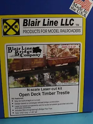 Open Deck Timber Trestle  By Blair Line N Scale # 067 • $22.95