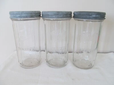 $29.78 • Buy Vtg BALL Freezer Jar W/ Zinc Lid Set-3