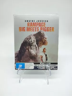 *New & Sealed* RAMPAGE: Big Meets Bigger (4K UHD / Blu-ray 2018) Steelbook AUS  • $52.24