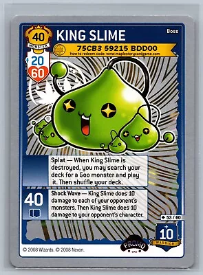 2008 MapleStory TCG King Slime #53 Boss Promo Card NEW CCG Expired Code • $4.99