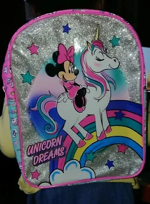 Disney Minnie Mouse Unicorn Girls Kids  Backpack School Bag Rucksack • £6.50