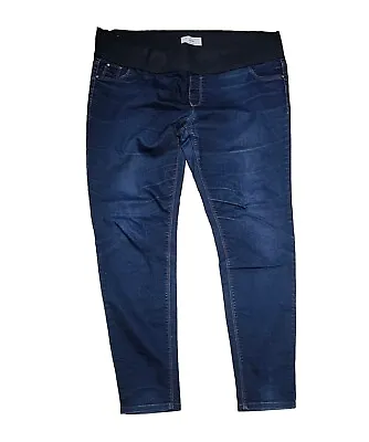 Womans New Look Blue Maternity Jeggings Size 18 Under Bump Skinny Pregnancy • £7.69