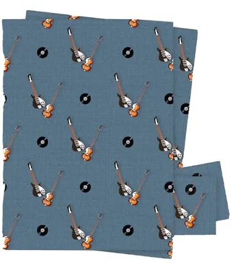 4 X Sheets Of Guitar Gift Wrap 70x50cm Wrapping Paper And Tags Music Rock Band • £4.55