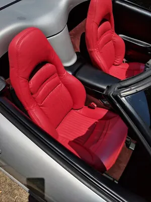 C5 Corvette 1997-2004 Replacement Leather Torch Red Seat Covers  • $499.95