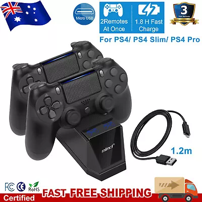 $16.99 • Buy LED Dual Controller Fast Charger Dock Station Stand For PS4/PS4 Slim/Pro+Cable 