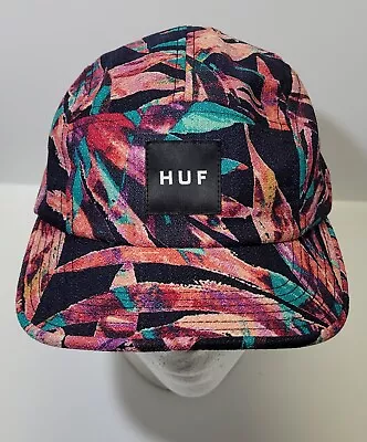 Huf Worldwide Hat Mens Strapback 5 Panel Buckle Hawaiian Floral Tropical Beach • $29.99