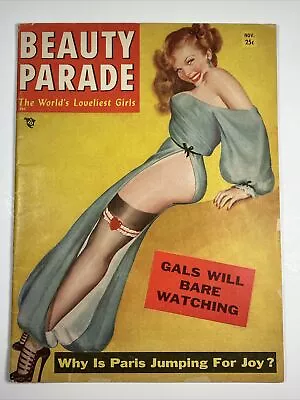 BEAUTY PARADE Magazine November 1954 Pinups GGA-full Magazine Bettie Page Photo • $47.96