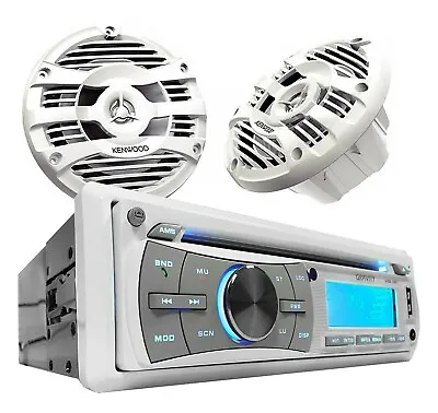 Gravity Marine Boat CD/AM/FM Receiver +2x Kenwood KFC-1653MRW 6.5  300W Speakers • $159.99