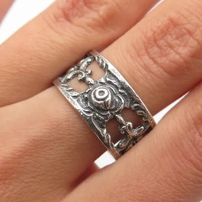 835 Silver Vintage ALBO Ornate Band Ring Size 9.5 • $34.95