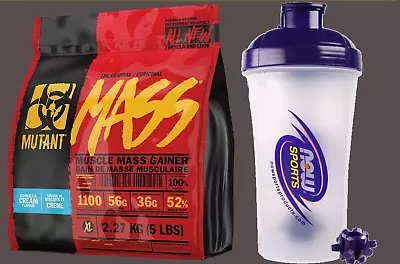 Mutant Mass Weight Gainer Protein 5 Lbs Cookies & Cream Flavor + Shaker Cup • $39.99