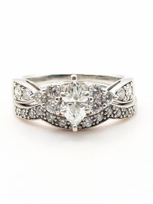 $902.30 • Buy Zales 14k 5.4g Womans Diamond Engagement Wedding Set Traditional Ring Sz-6.5