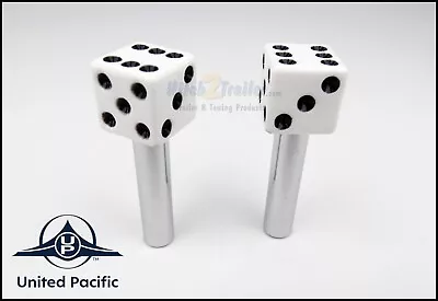 White/Black Dice Door Lock Knobs Cars Trucks Hot Rod Rat Classic #10-32 Thread • $8.49