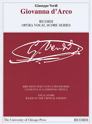 Giuseppe Verdi Giovanna D'Arco Opera Vocal Score & Piano Sheet Music Book • $41.95