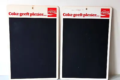 2 PCS VINTAGE 80's Coca Cola Netherlands Dutch Cafe/Restaurant Chalk Board SMALL • $24.99