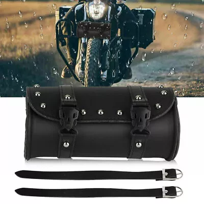 Motorcycle Front Fork Tool Saddle Bag Pouch Leather Handlebar Storage Luggage • $10.32