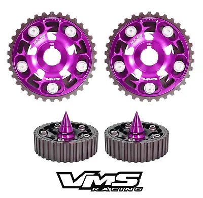 Purple Vms Racing Adjustable Cam Gears + Spiked Bolts For Honda Prelude H22 H22a • $124.95