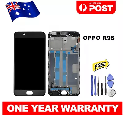 For OPPO R9s LCD Display Touch Screen Digitizer Assembly Replacement FRAME BLACK • $58.90