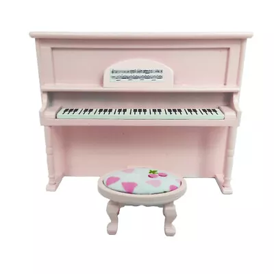 Dollhouse Wooden Upright Piano Decor Miniature Furniture Accessories Pink • $16.31