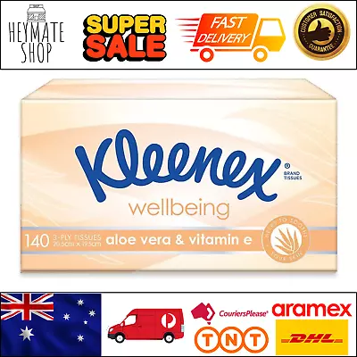 Kleenex Natural Facial Tissues Aloe Vera & Vitamin E 1120 Count 3-Ply Box Tissue • $38.60