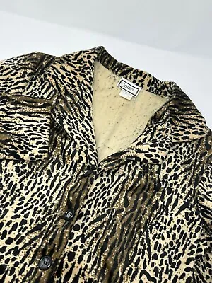 Vintage WOMENS' JOULE Leopard Print VELVET COAT Sz M 3 Button USA G6 • $29.98