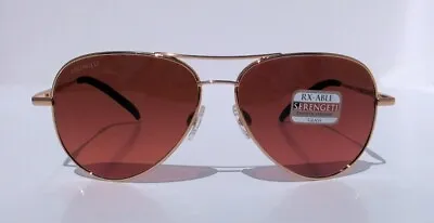 Serengeti 8550 Carrara Small Aviator Sunglasses Shiny Gold Gradient Glass Driver • $149