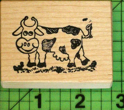 Smiling Cow Wood Mounted Rubber Stamp By Creative Stamps • $2.99