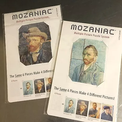 Mozaniac Picture Puzzles Set 2 Vincent Van Gogh 6 Pieces 4 Different Puzzles NIP • $4.95