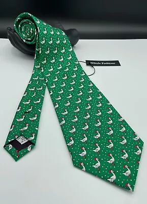 AFLAC Vineyard Vines Men's 100% Silk Tie ~ Green ~ Duck Pattern ~ Made In USA! • $19.99