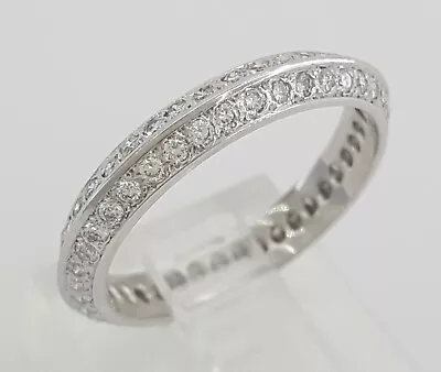 0.80 Ct Platinum Knife-Edge Round Diamond Full Circle Eternity Wedding Band Ring • $995