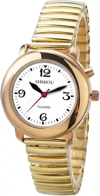 Ladies Talking Radio Controlled Watch With Expanding Strap GOLD • £35