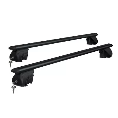 Universal Car Roof Racks Pod Aluminium Cross Bars Upgraded Holder 126cm Black • $102.83